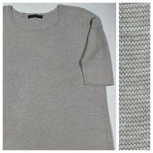 MEDIUM M Peruvian Connection Pima Cotton Knit Beige Gray Pullover Sweater